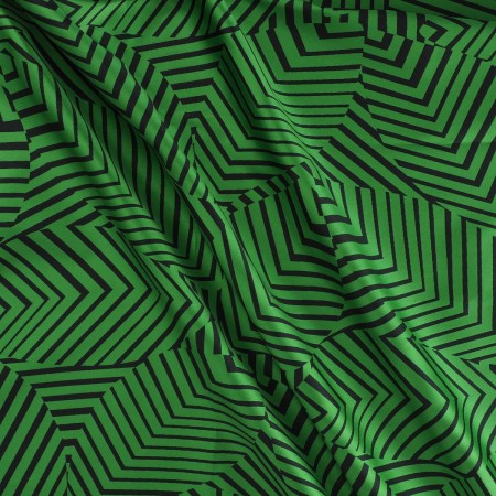 Green black mikado jacquard